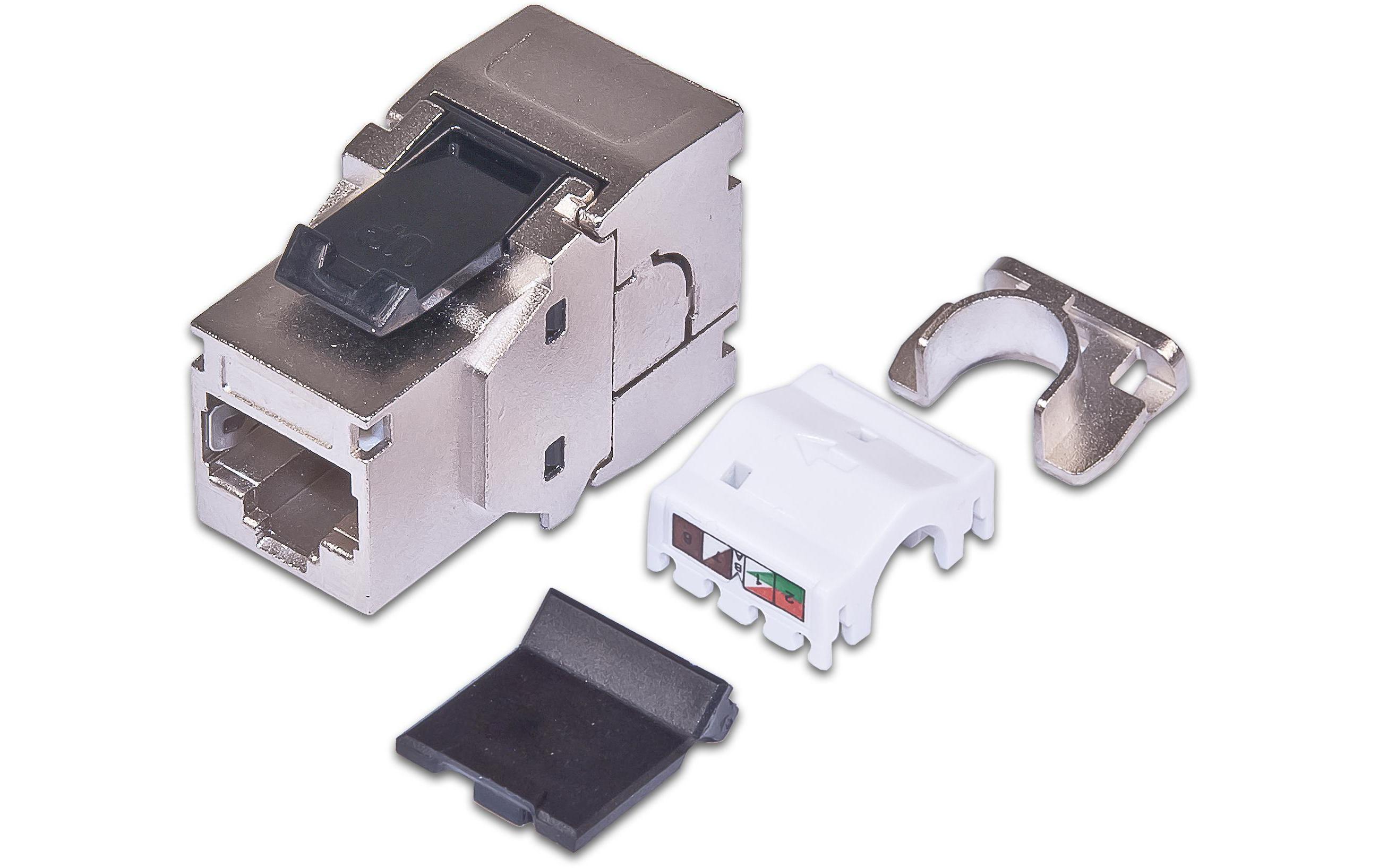 Keystone-Modul Cat.6A, RJ-45, STP 90° gewinkeltKeystone-Modul