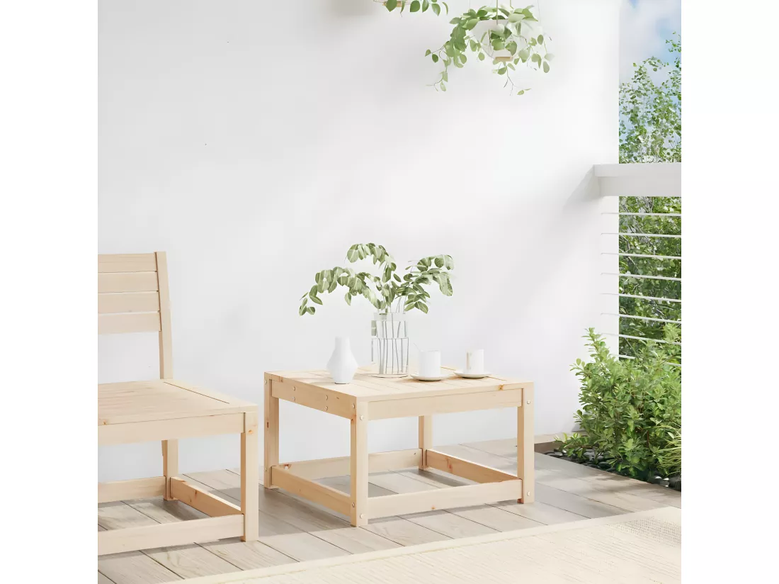 Repose-pied de jardin bois de pin massif