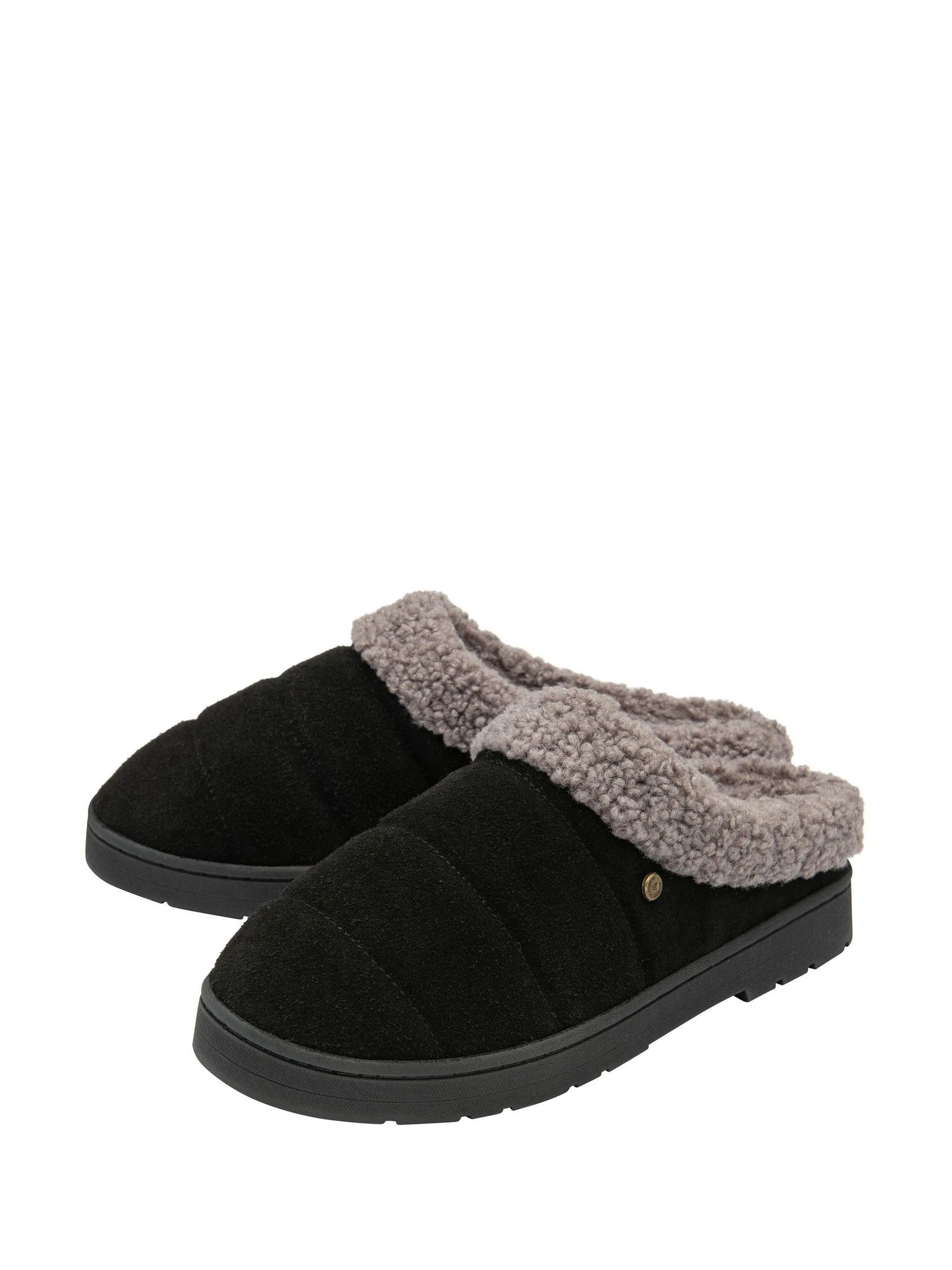 Zwart - Dunlop Suede Mule Slippers