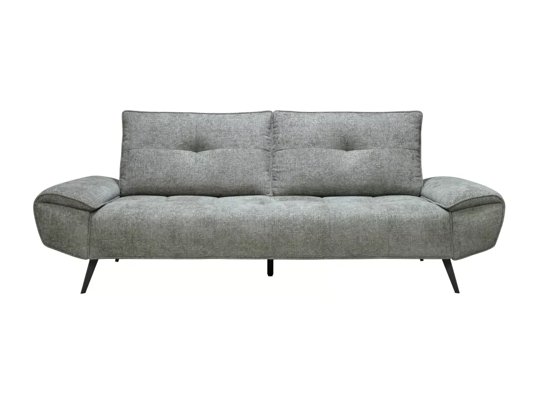 Canapé 3 places en tissu texturé gris avec dossier avance-recule KELOPA