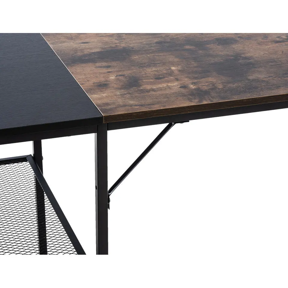 CLP Bureau Oviedo 76x120x60 cm - zwart/bruin