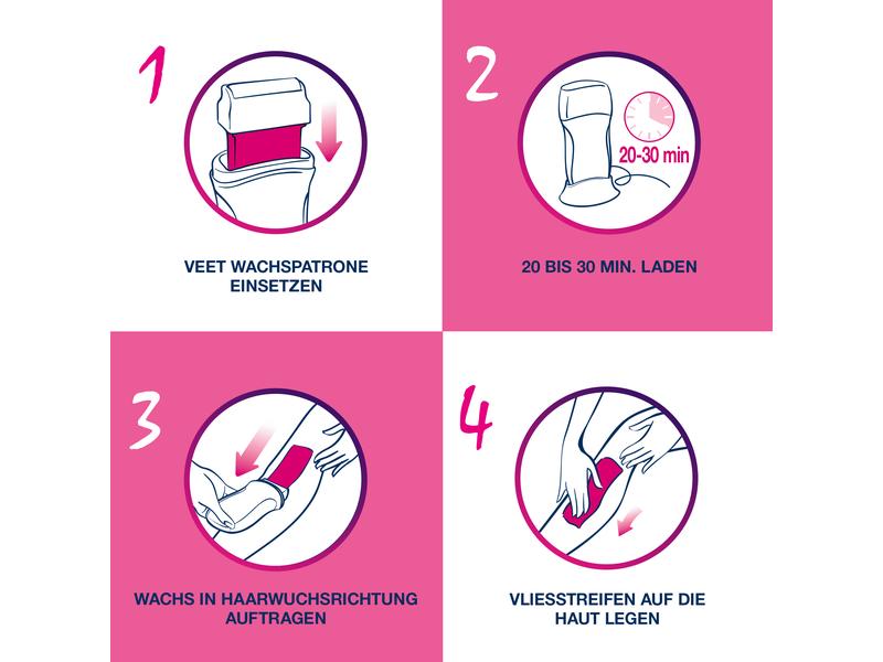 Veet Haarentfernungs-Wachs Easy Wax Roll-On 50 ml Warmwachs Roll-On-System