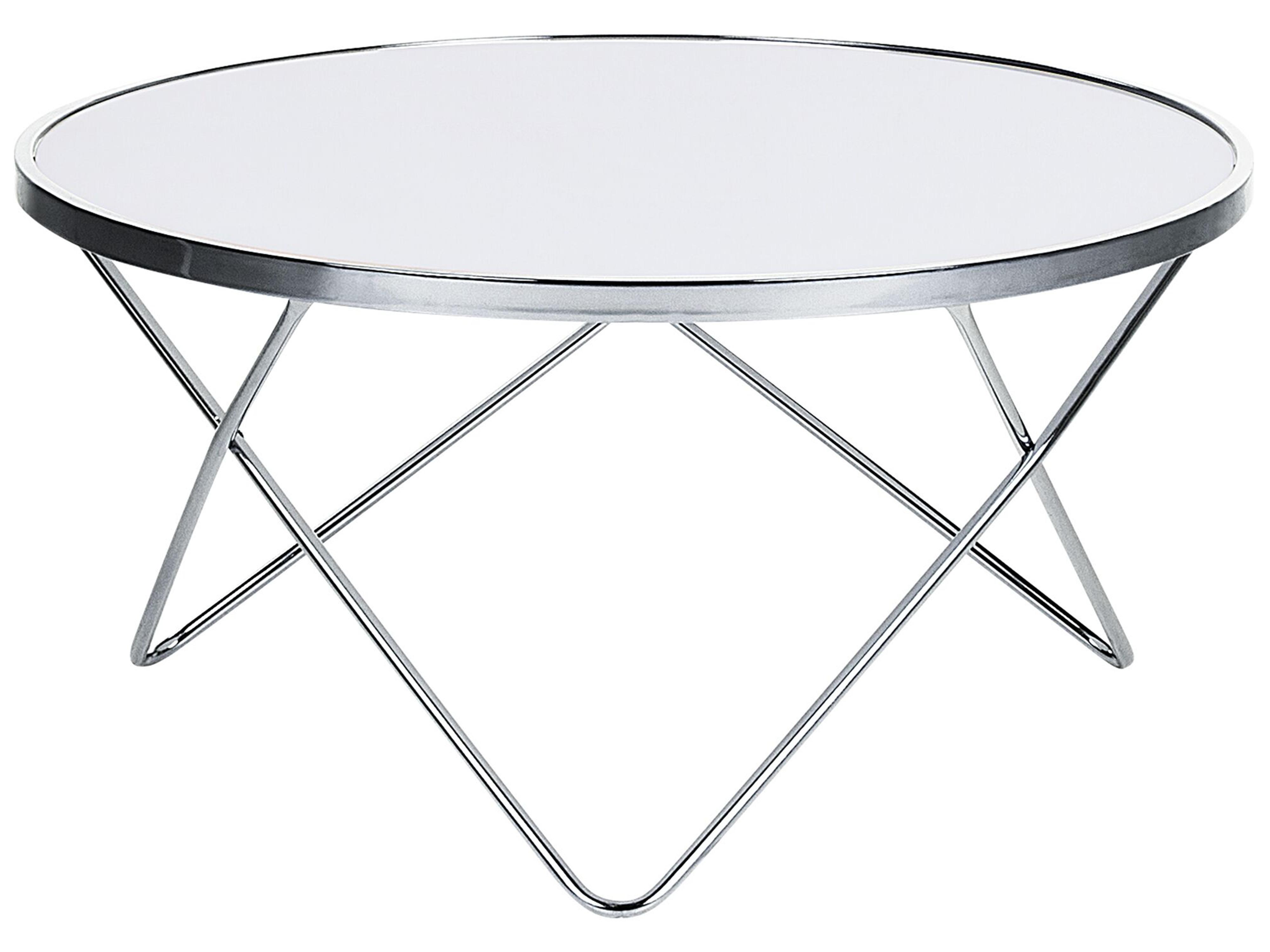Salontafel MERIDIAN Veiligheidsglas Wit/zilver