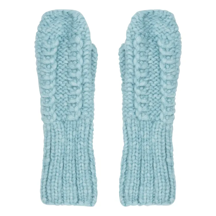 Aymara Moufles Pire Baby Alpaga Laine Merinos | Bleu ciel