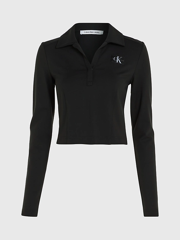 Camisa polo Milano slim de manga comprida