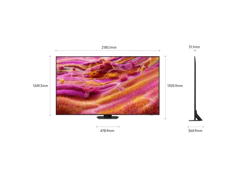 Samsung TV QE98QN90F 98'' QN90F Neo QLED 4K Mini LED AI TV, 120 Hz (Up to 165 Hz), 4K (3.840 x 2.160), NQ4 AI Gen3 Processor, 60W 4.2.2CH