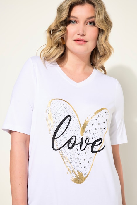 T-Shirt, A-Linie, LOVE Herz, Halbarm
