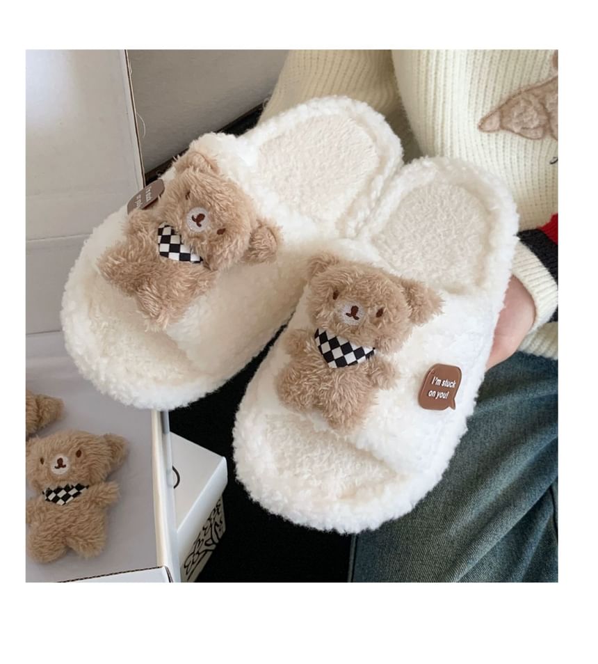 ZORI - Fleece pantoffels met beeraccent