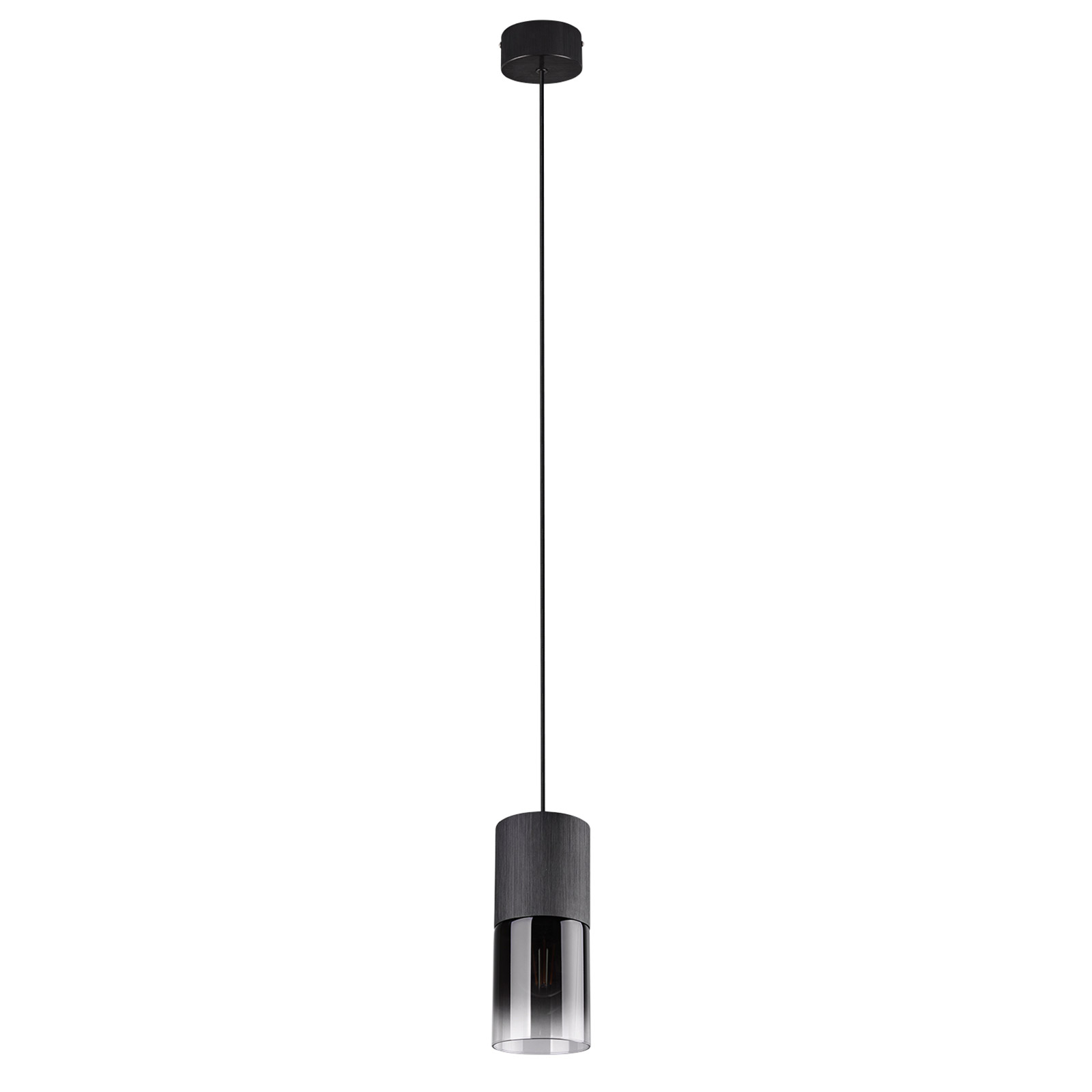 Pendelleuchte - schwarz-rauchfarbig - 150 cm