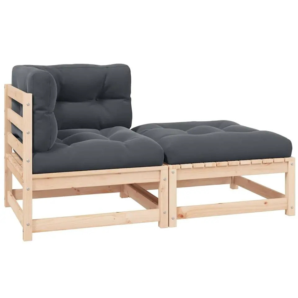 vidaXL - Loungeset - Antraciet - Grenenhout