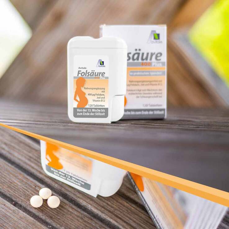 Folsäure 400 Plus B12 + Jod Tabletten, 120 St