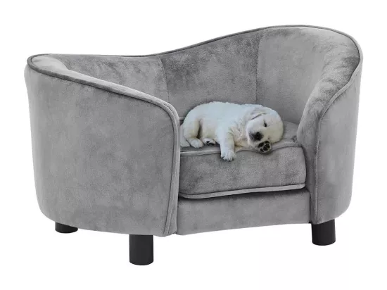 Canapé pour chien Gris 69x49x40 cm Peluche
