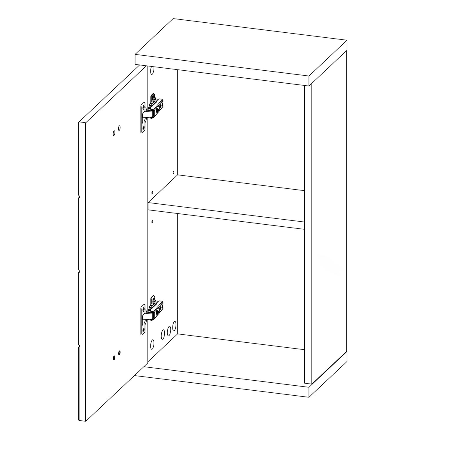 Hängeschrank - weiß - Artisan Eiche - 38 cm