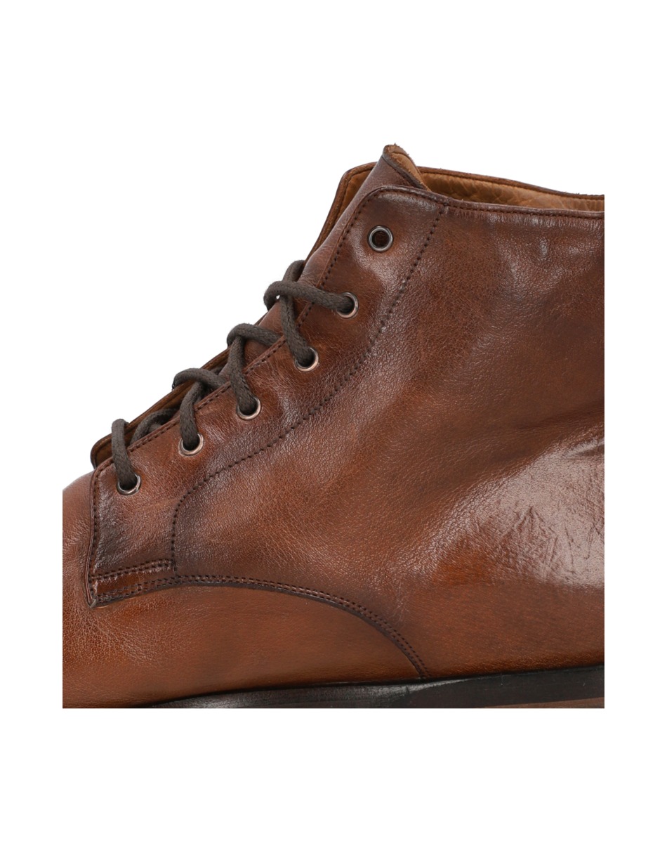 Glattleder Schnürstiefelette
