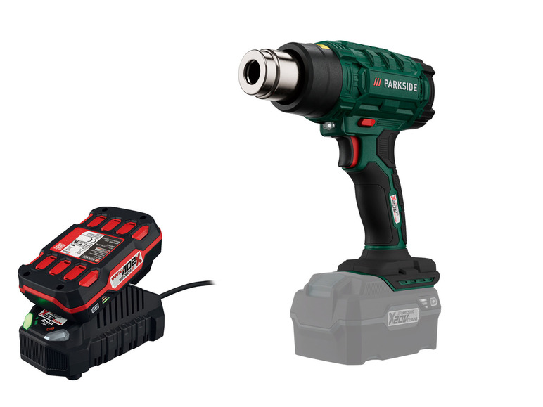 Accu-heteluchtblazer 20 V met accu en lader