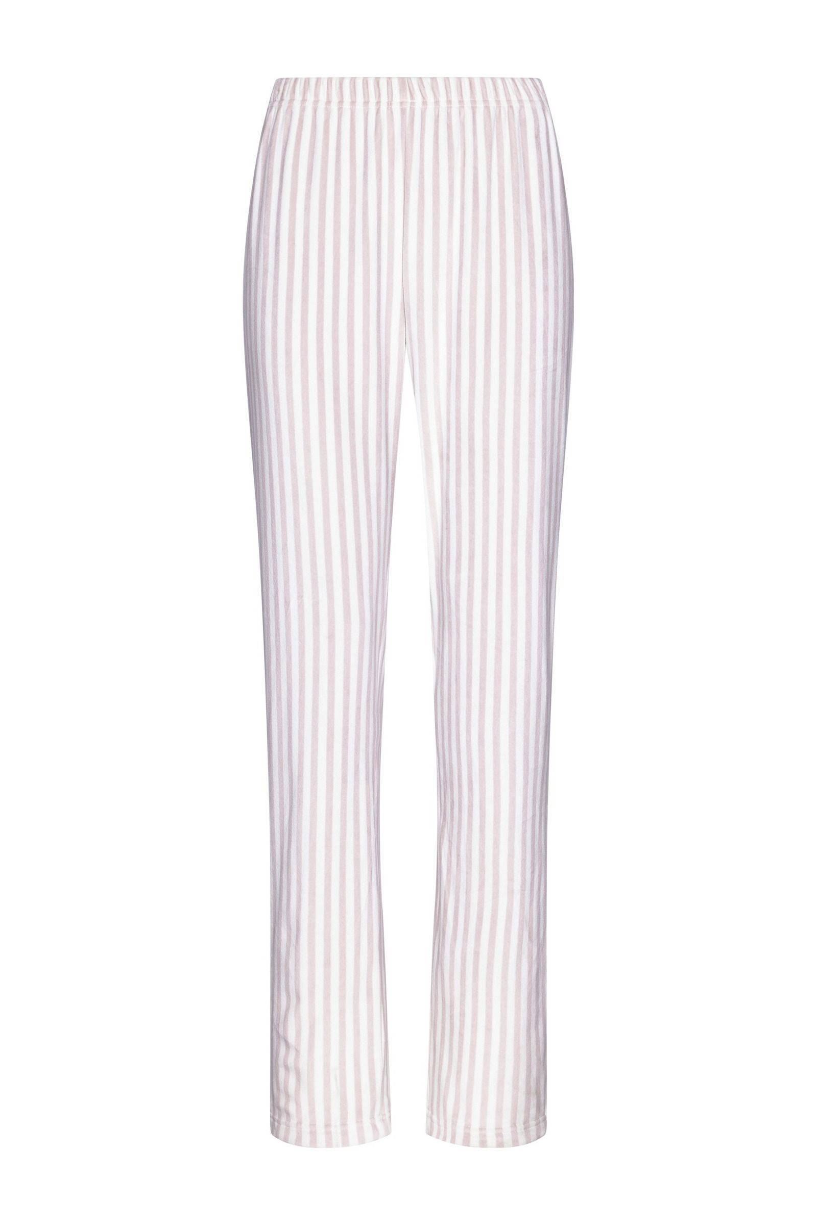 Pastunette fluwelen pyjama zalmroze/wit