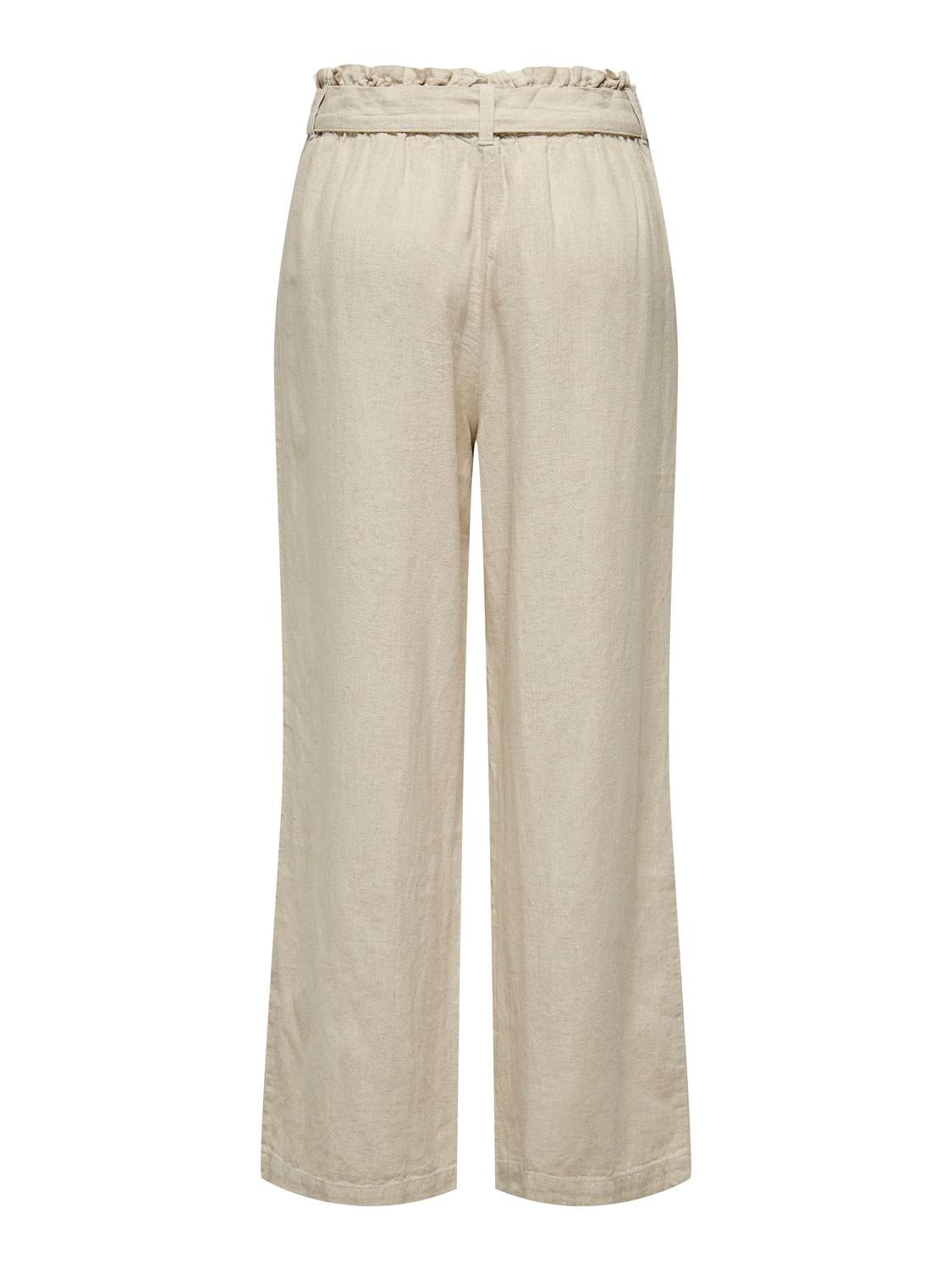 JDYSAY Mittlere Taille Locker geschnitten Hose Oatmeal