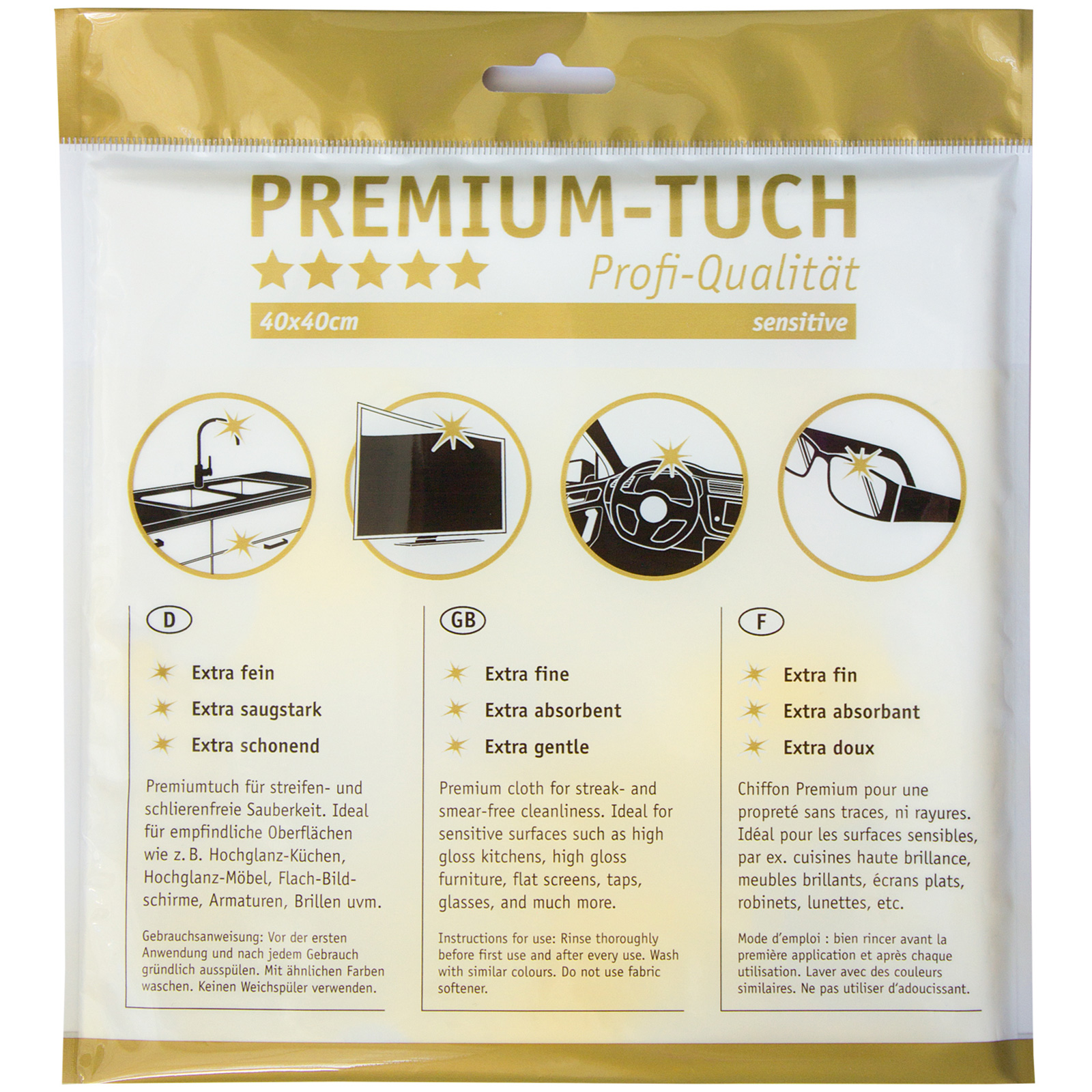 Premium Reinigungstuch - 40x40 cm