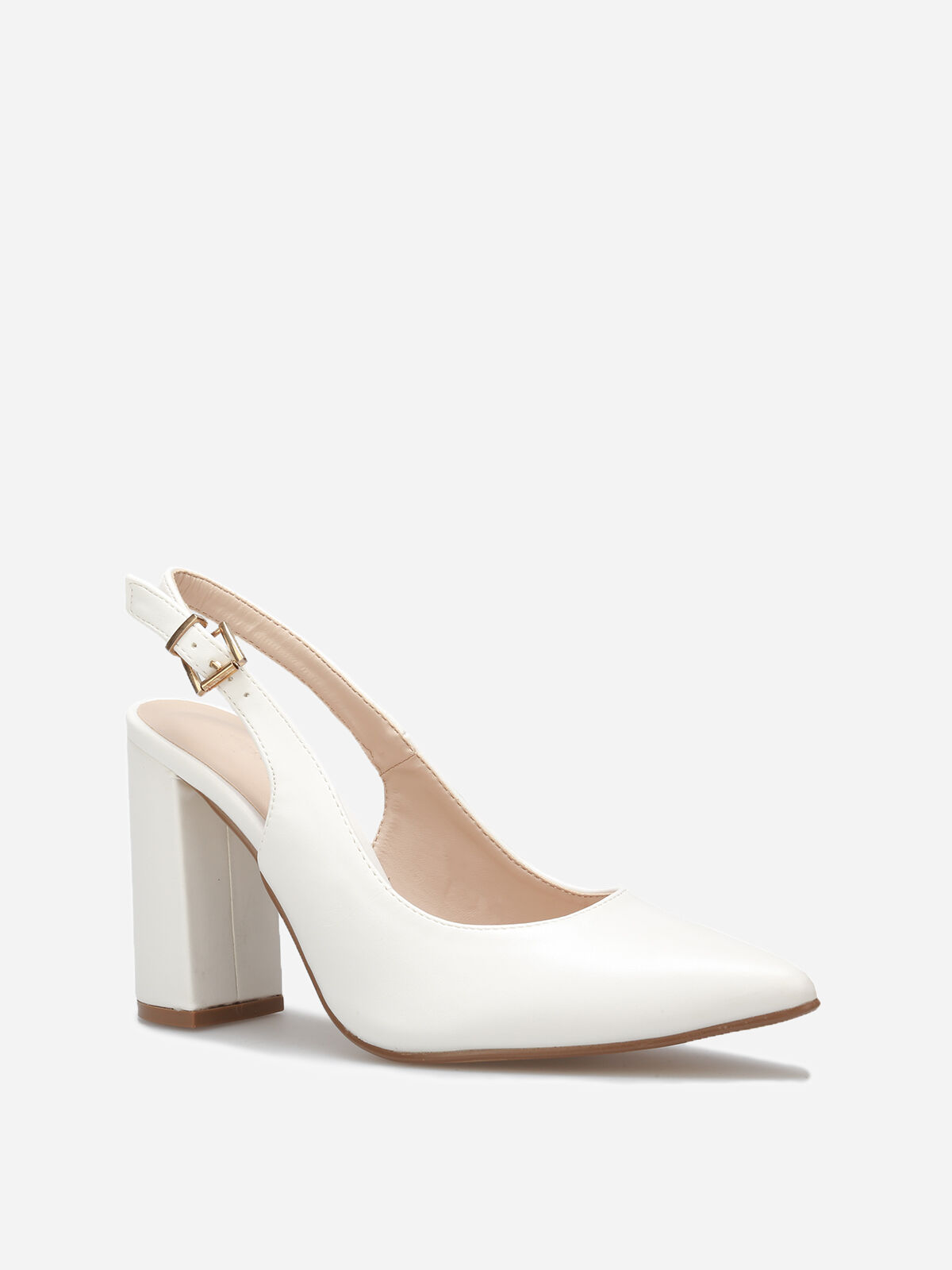 Escarpins pointus à bride arrière- Blanc