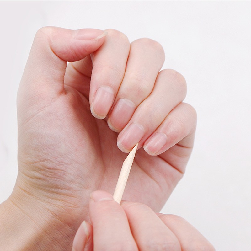 (100er Set) Holz Nagelhautentferner Nagelhaut Schieber für die Maniküre / Pediküre - Beige