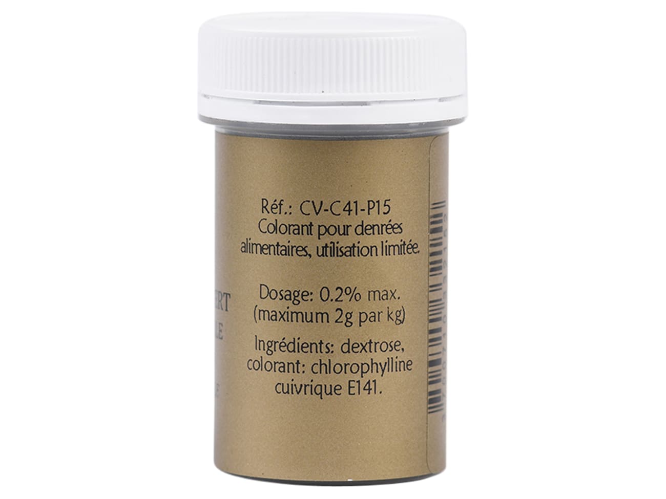 Colorant alimentaire en poudre vert chlorophylle - hydrosoluble - 10 g - Selectarôme