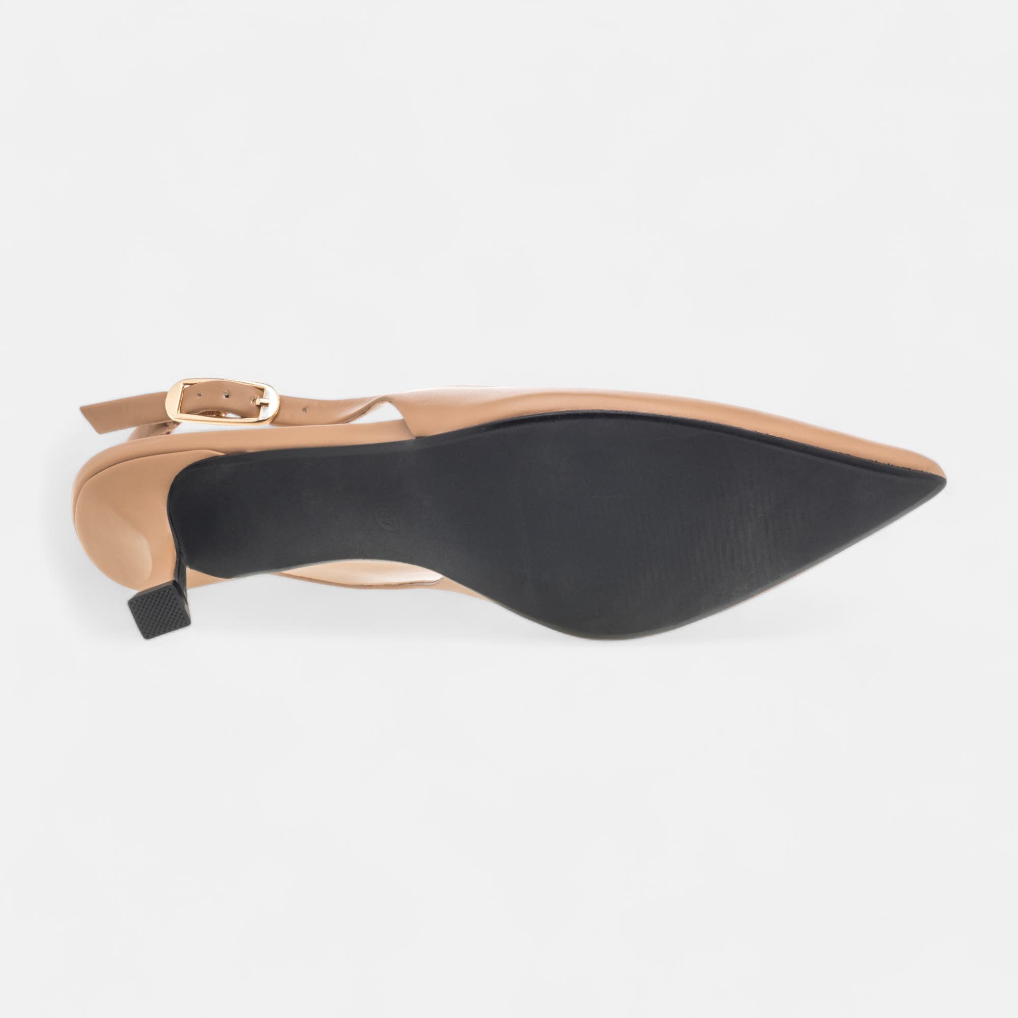 Escarpins avec bride arrière à talon Femme beige