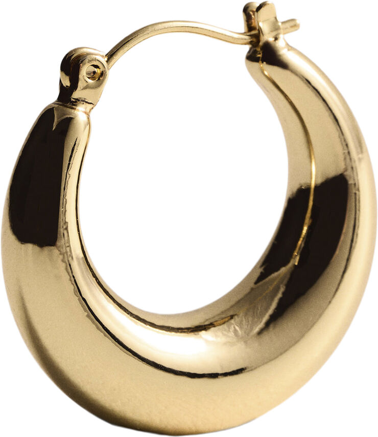 MANGO Volume hoop earrings Gold