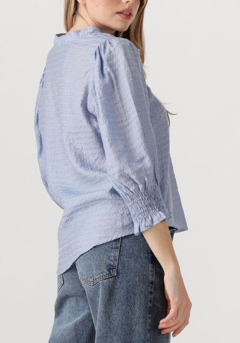 lichtblauwe co'couture blouses charliecc frill ss shirt