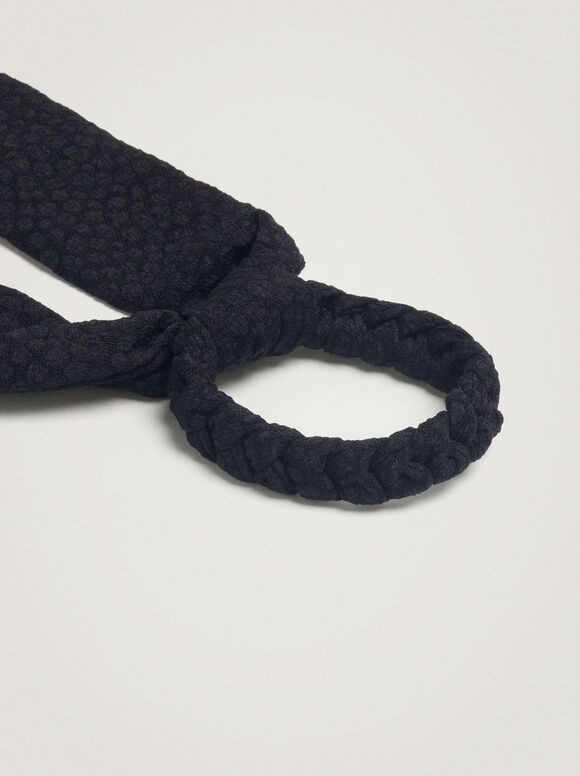 Elástico de cabelo com laço - Preto