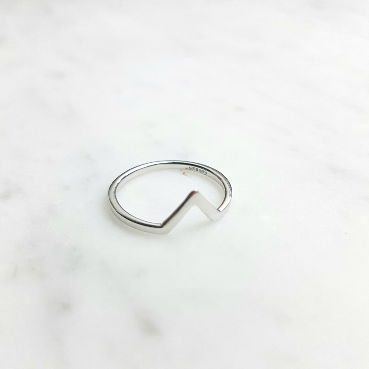 Bague Fine Argent Mode Tendance Triangle
