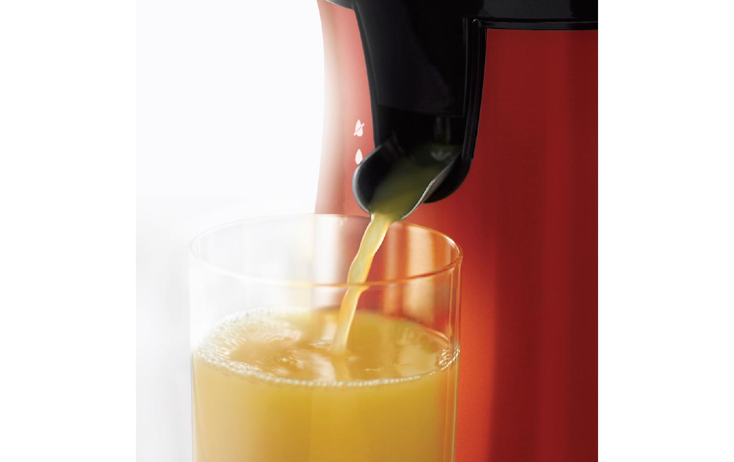 Zitruspresse Colours Plus+ Flame RedSaftpresse mit zwei unterschiedlich grossen Presskegeln
