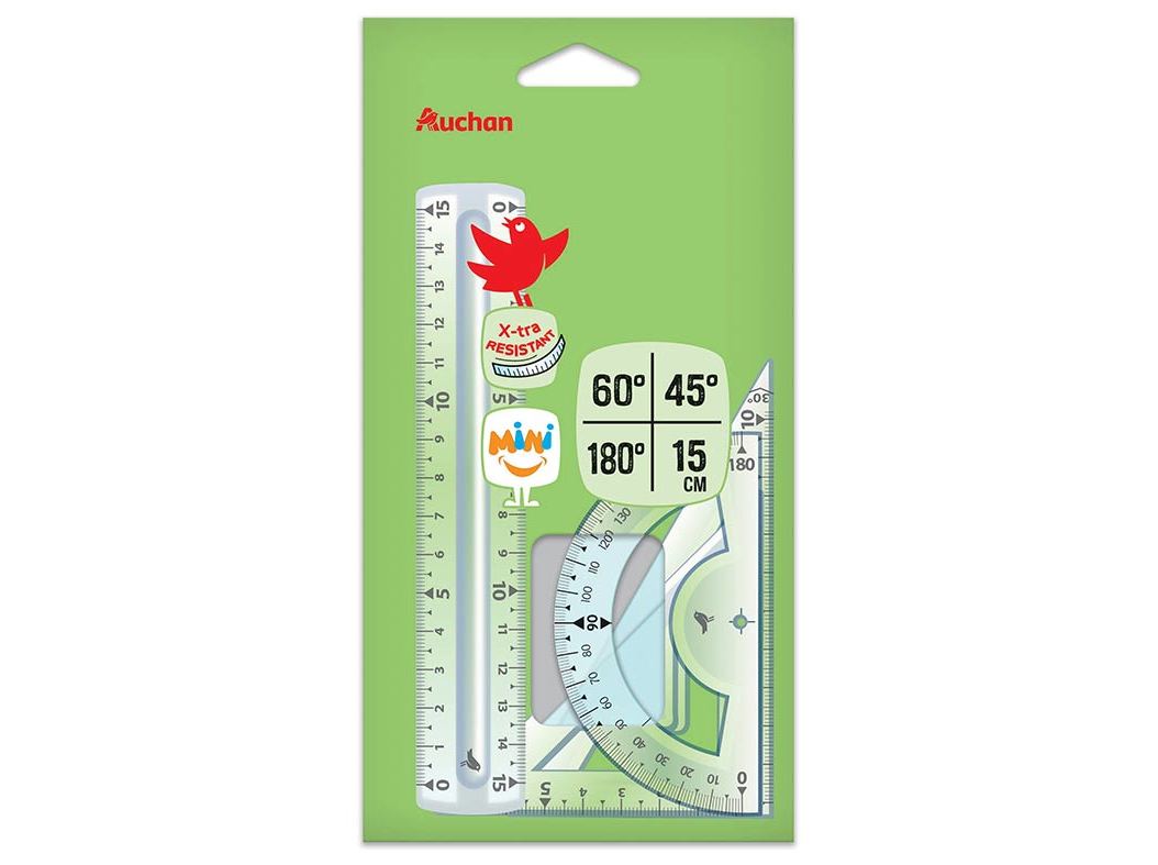 MINI CONJUNTO DE DESENHO AUCHAN INQUEBRÁVEL 4 PEÇAS CORES SORTIDAS
