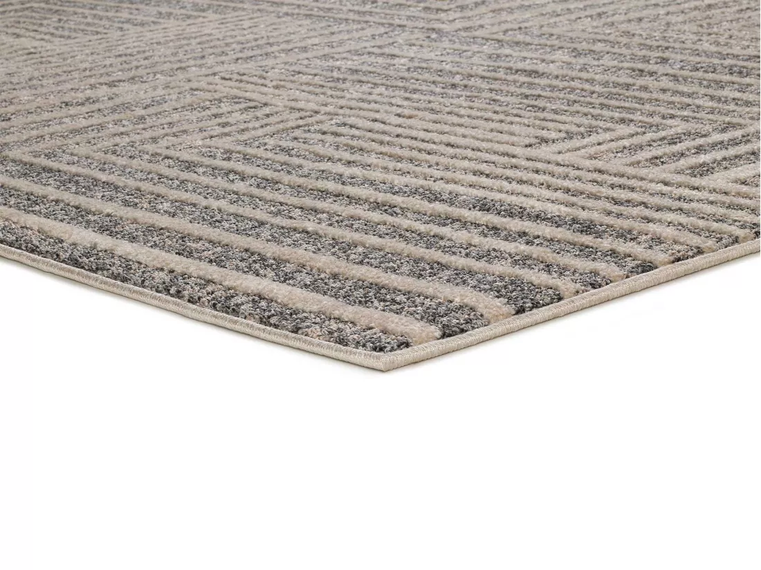 Tapis intérieur - géométrique - gris - 160 x 230 cm - PAULA