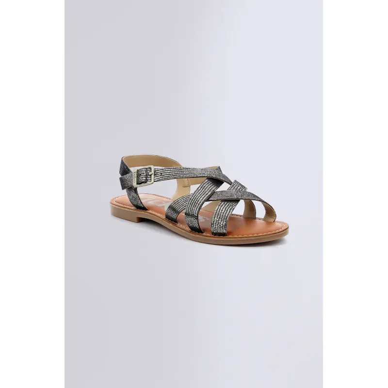 Kick diana Gris metal SANDALES Cuir Femme