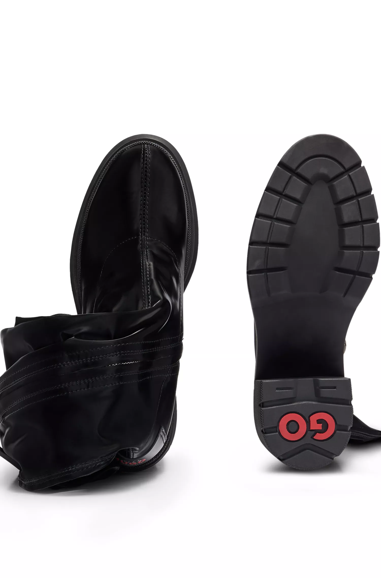 Botas de salto alto com efeito vinil HUGO Red-HUGO x Bella Poarch