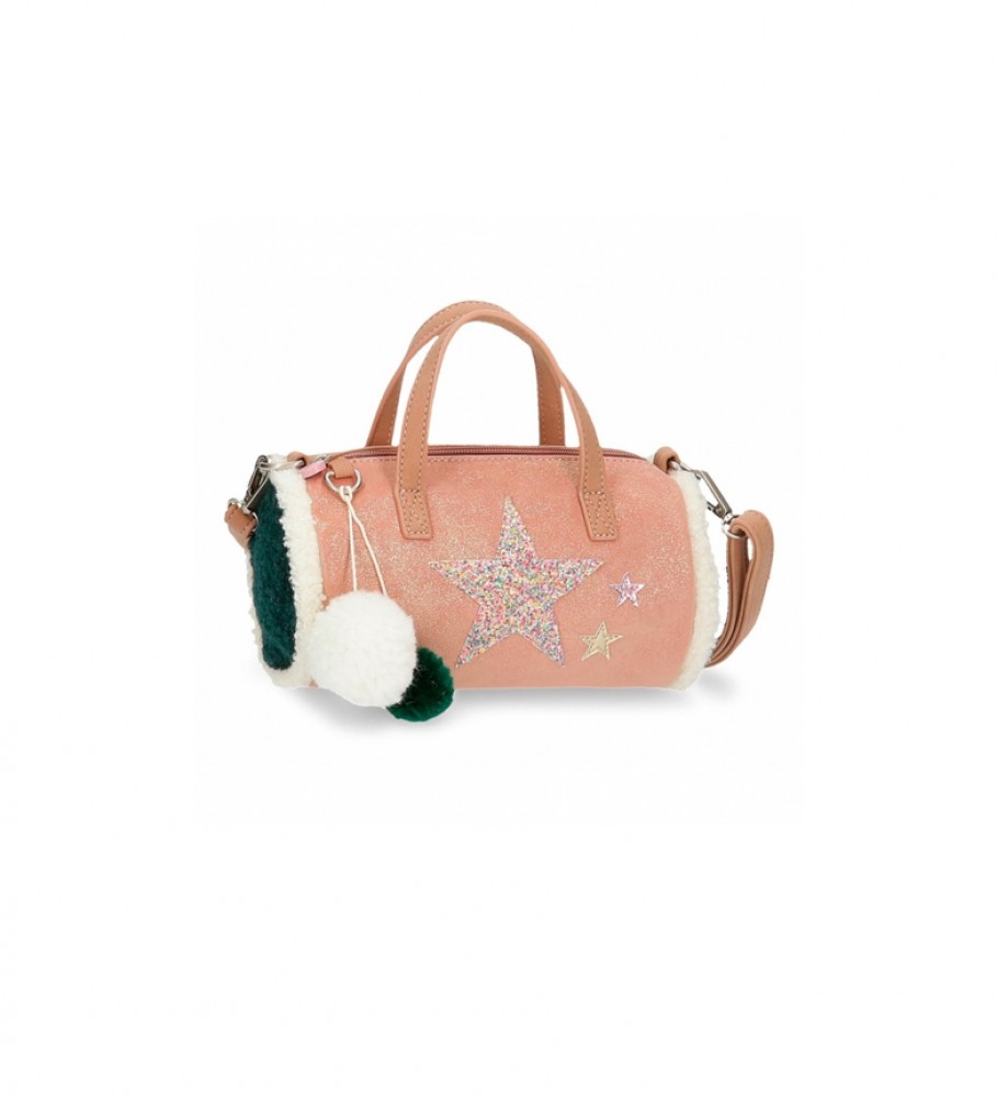 Bolsa de boliche Enso Shine Stars rosa e verde - 21x11x11cm