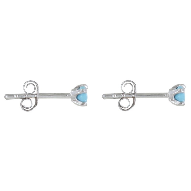 Boucles d'Oreilles Argent Rhodié Clous Perle Turquoise
