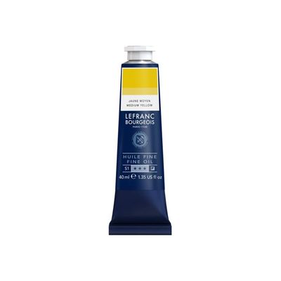 Lefranc Bourgeois - Peinture à l'huile - jaune moyen - semi-opaque - fine - 40 ml