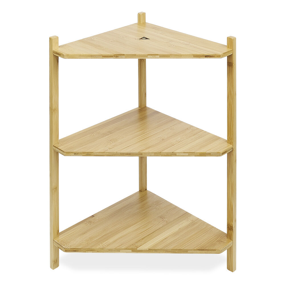 Étagère d'angle bambou 3 niveaux