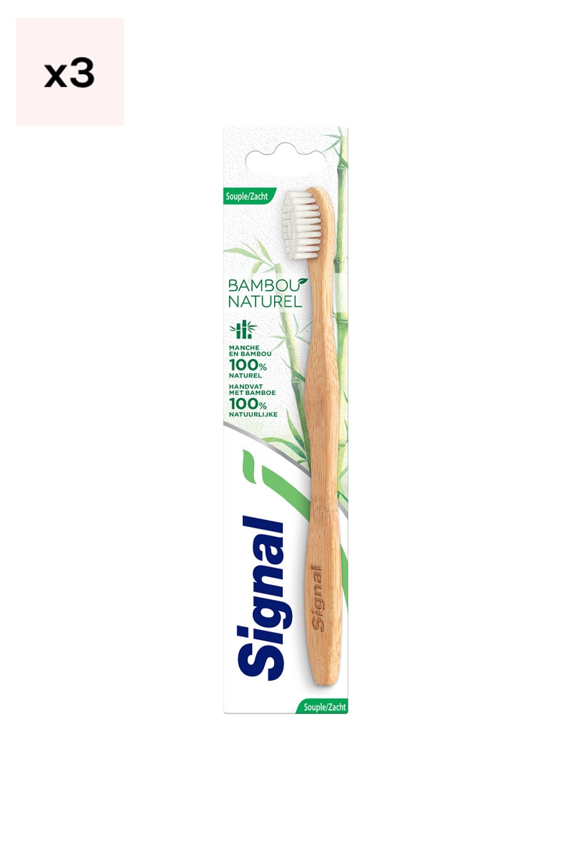 Brosses à dents en bambou - Souple- 3 unités