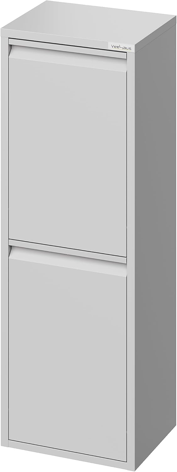 Küche Mülleimer Für Den Vielseitigen Einsatz Mit Klappen Aus Edelstahl Stilvoller Abfalleimer Für Eine Effiziente Und Praktische Aufbewahrung ‎Grau (2 x 15 LT - 30 LT)