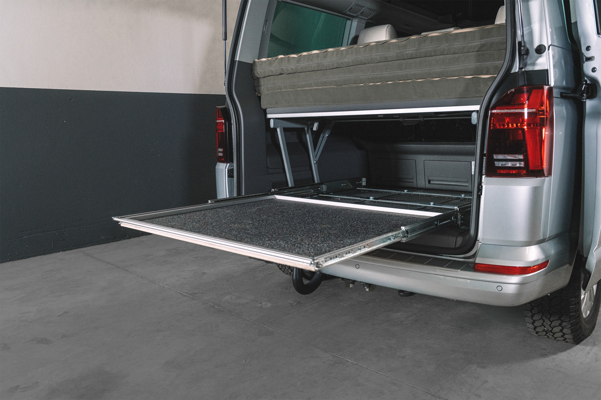 easygoinc. vanlife.module SLIDEOUT Heckauszug gesamte Breite für VW T5-T6.1 California Beach & Ocean