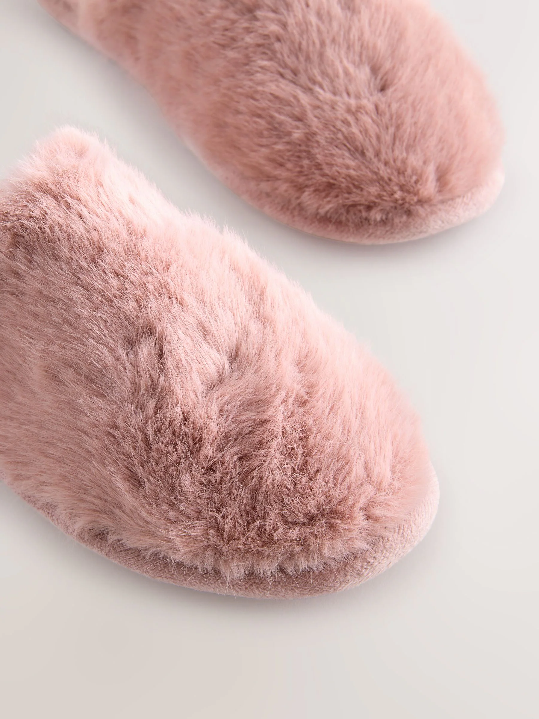 Roze - Pantoffels met imitatiebont