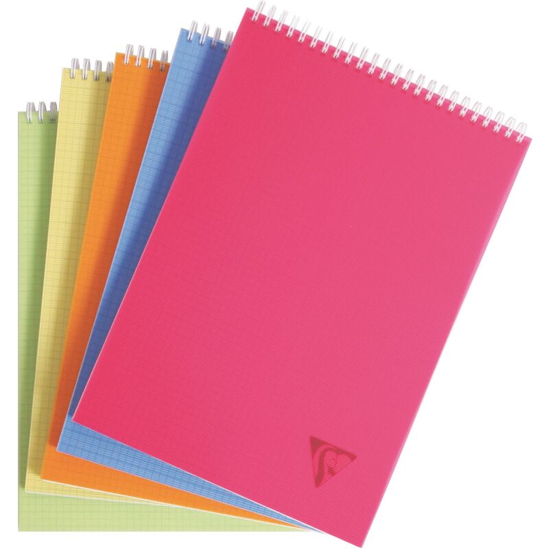 Bloc de bureau Linicolor Clairefontaine 21 x 29,7 cm spirale couleurs aléatoires - 5 x 5 - 80 feuilles