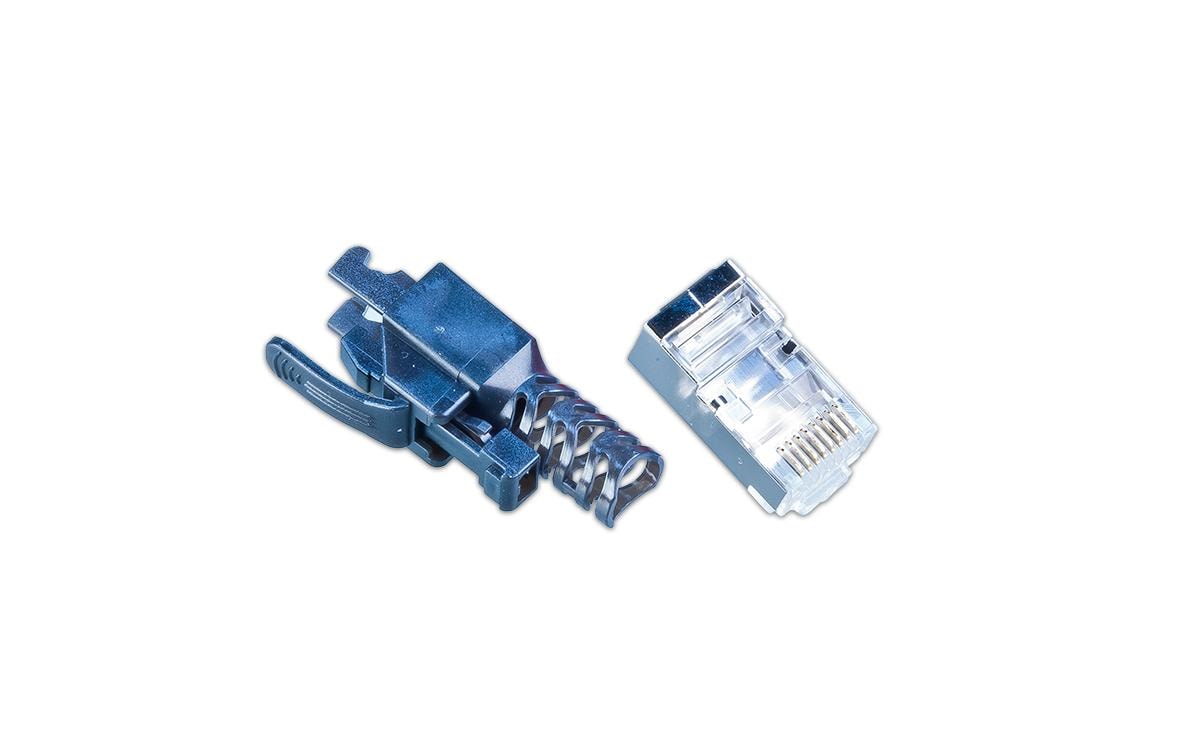 Stecker RJ45 KAT6A Securelock 10 Stück, SchwarzWirewin RJ45 KAT6A Securelock Stecker inkl. Knickschutztülle, schwarz, 10-Pack