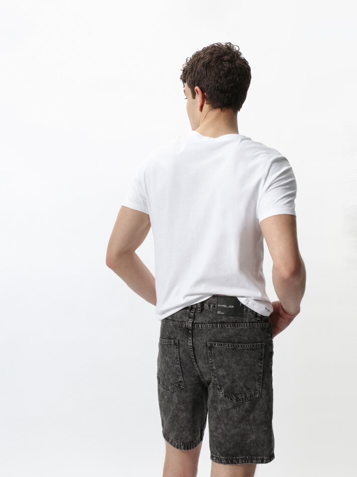 Bermuda jeans slim fit - Cinza antracite