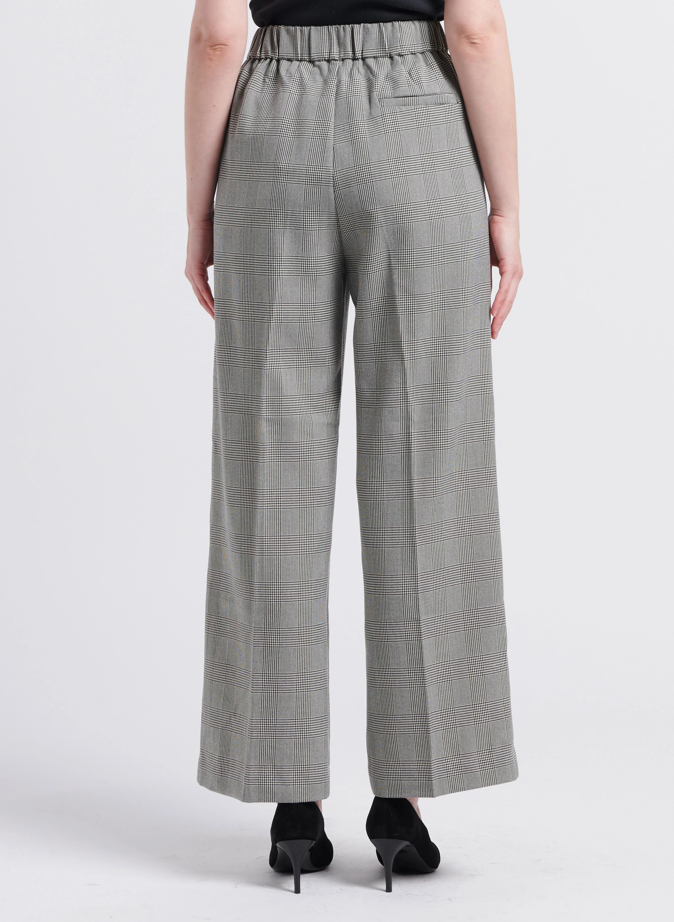 LAROCHE - Pantalon large à carreaux| Noir