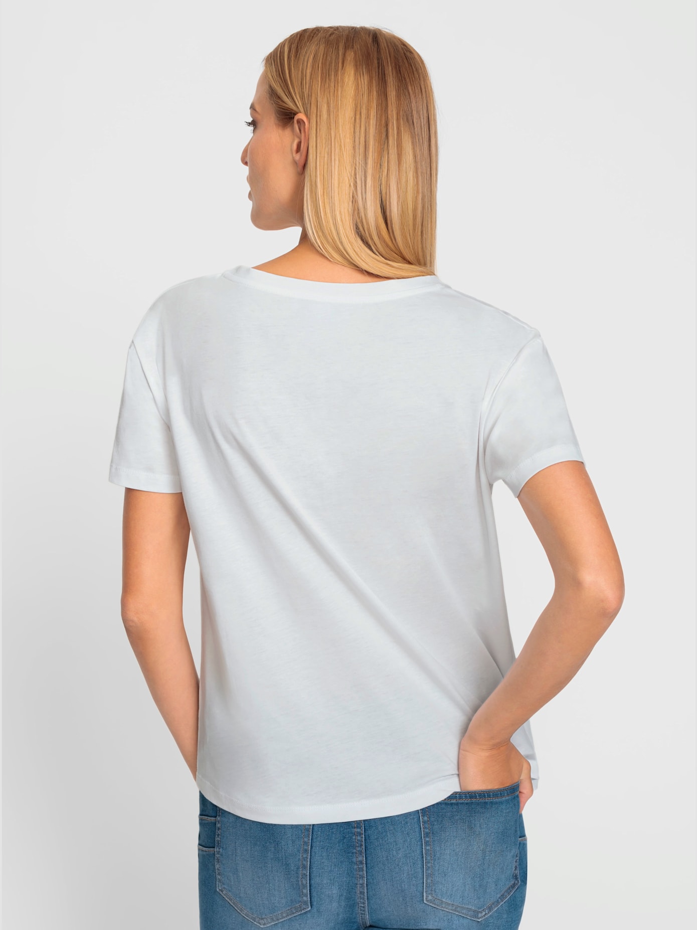 T-shirt imprimé avec pierres brillantes fantaisie
