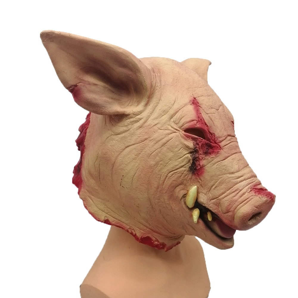 Latex Grusel Maske Halloween Gesichtsmaske Kostüm Zubehör Motto Party Accessoire Fasnachts Foto Requisite - Horror Schwein