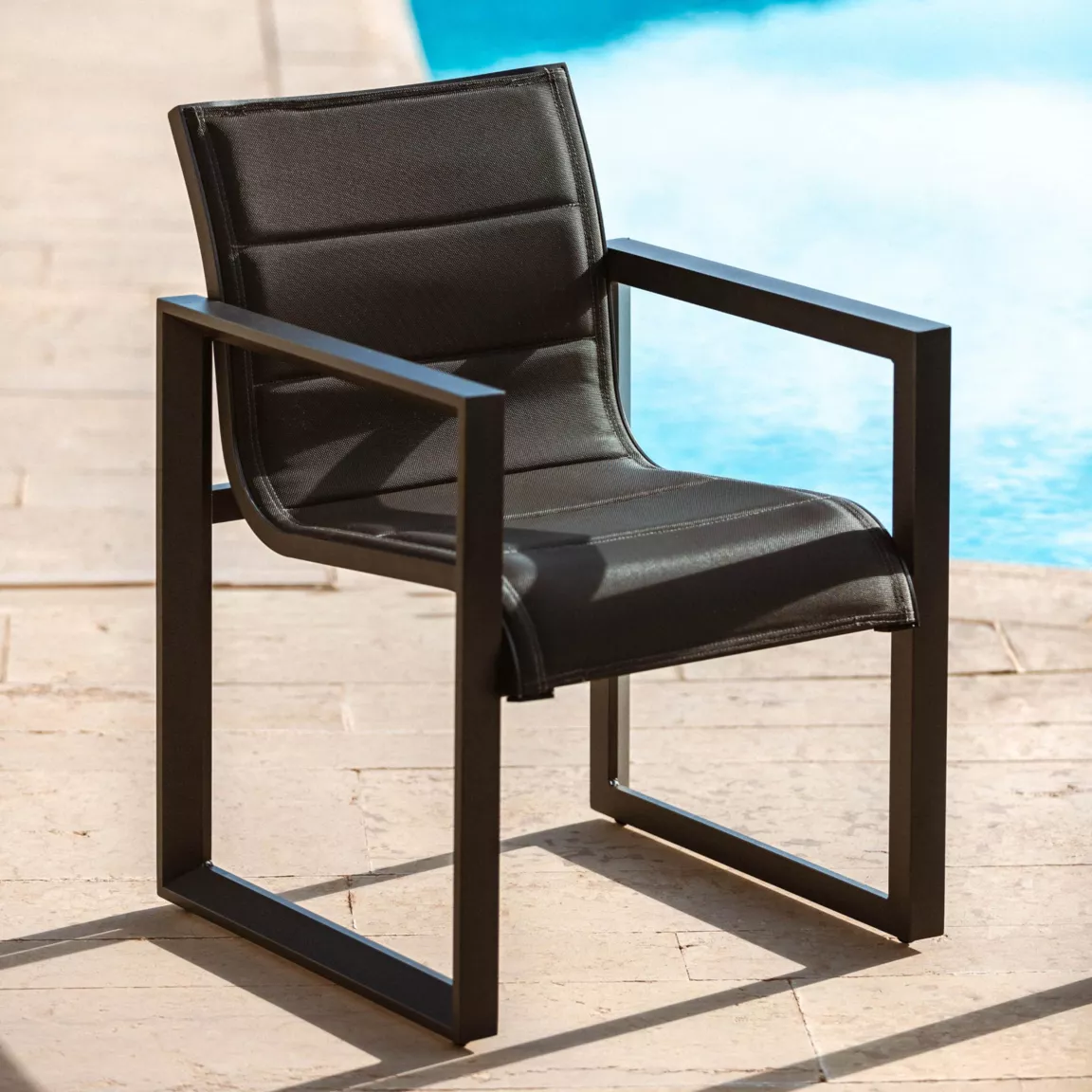 Lot de 2 fauteuils de jardin en aluminium Elba Gris anthracite